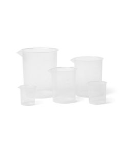Plastic Beaker Set, Polypropylene, Beakers, 50ml, 100ml, 250ml, 500ml, 1000ml, Set of 5, Laboratory Supplies, Plasticware